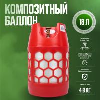 Баллон полимерно-композитный газовый, красный, 18 л (LPG/СУГ) RSV Composite