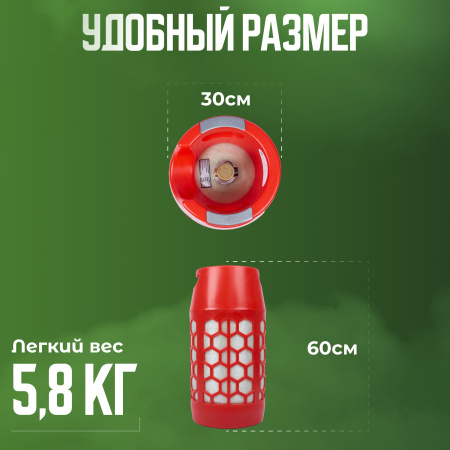 Баллон полимерно-композитный газовый, красный, 24,5 л (LPG/СУГ) RSV Composite