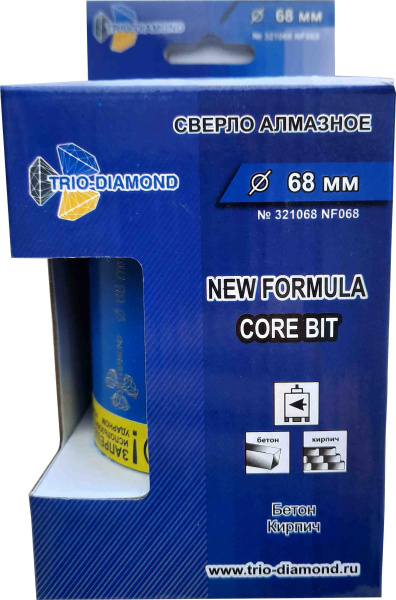 Коронка алмазная по бетону New Formula 68 мм NF068