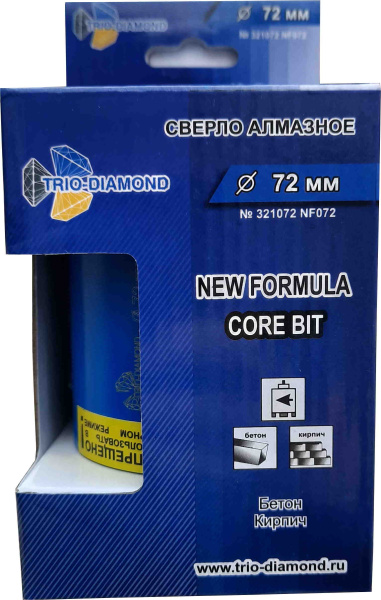 Коронка алмазная по бетону New Formula 72 мм NF072