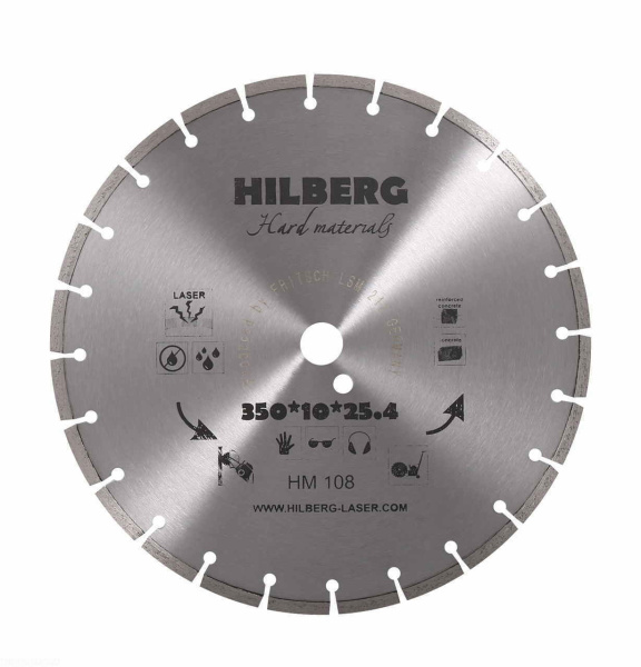 Диск алмазный отрезной 350*25,4*12 Hilberg Hard Materials Лазер HM108