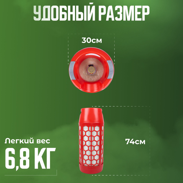 Баллон полимерно-композитный газовый, красный, 33 л (LPG/СУГ) RSV Composite