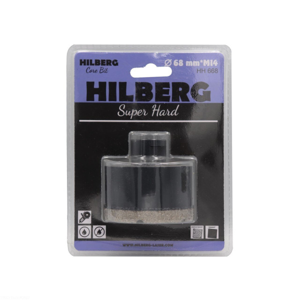 Коронка алмазная 68 мм Hilberg Super Hard M14 HH668